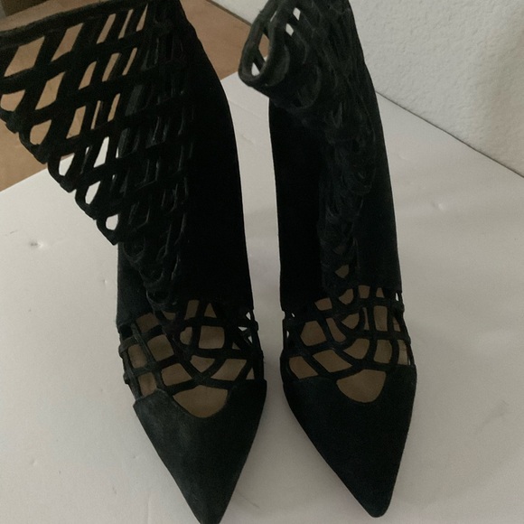 Womens Christian Louboutin suede booties size 37.5 - Picture 3 of 4